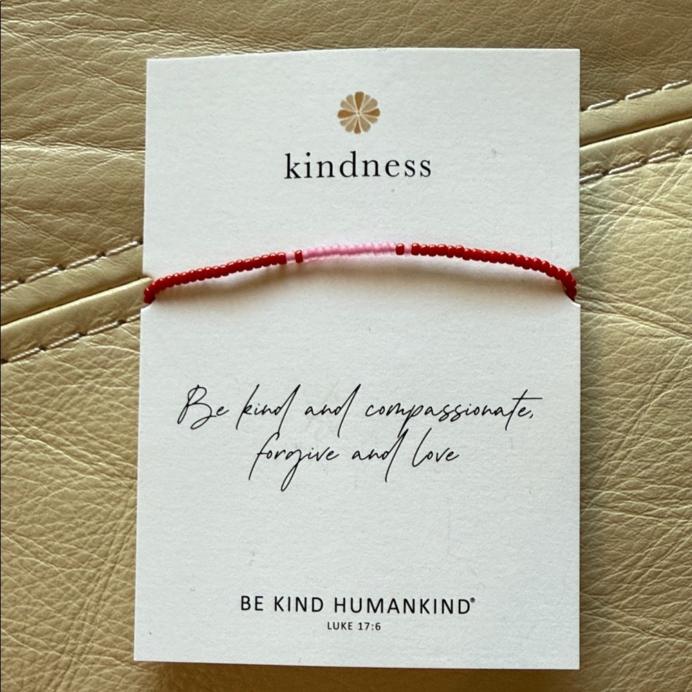 My Saint My Hero kindness bracelet red and pink beads. Brand new never worn